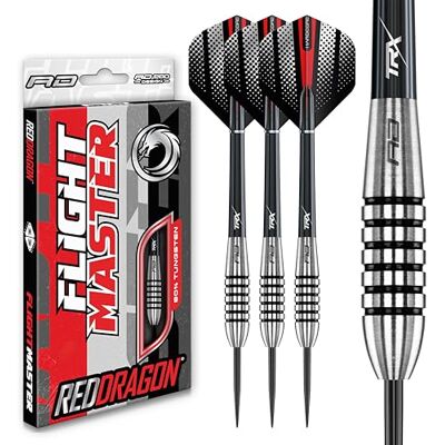 RED DRAGON Flightmaster Fléchettes en tungstène avec Pointe en Acier, Vols et tiges de fléchettes 22g, 23g, 25g, 26g, 28g - Publicité RED DRAGON Flightmaster Fléchettes en tungstène avec Pointe en Acier, Vols et tiges de fléchettes 22g, 23g, 25g, 26g, 28g - Publicité