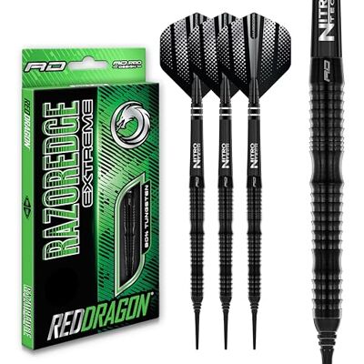 RED DRAGON Razor Edge Extreme Jeu de fléchettes Professionnelles en tungstène Softip 18 grammes avec ailettes et tiges - Publicité RED DRAGON Razor Edge Extreme Jeu de fléchettes Professionnelles en tungstène Softip 18 grammes avec ailettes et tiges - Publicité