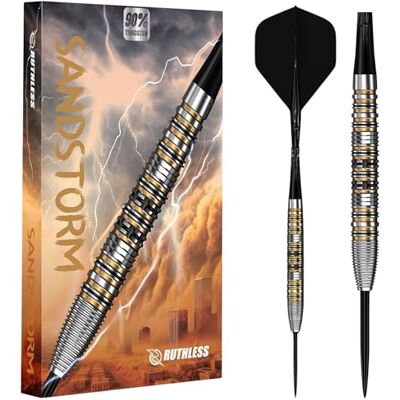 Ruthless Sandstorm Steel Tip Darts 24g 90% Tungsten. Publicité Ruthless Sandstorm Steel Tip Darts 24g 90% Tungsten. Publicité
