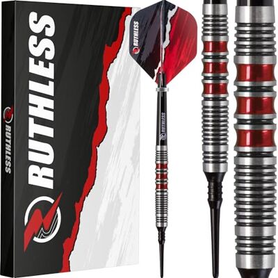 RUTHLESS Ensemble de fléchettes Red Falcon Fléchettes à pointe souple en tungstène Rouge 18 g - Publicité RUTHLESS Ensemble de fléchettes Red Falcon Fléchettes à pointe souple en tungstène Rouge 18 g - Publicité