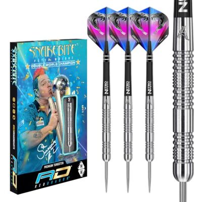 RED DRAGON Peter Wright Snakebite Euro 11: 24g Fléchettes Pointes Acier avec Ailettes et Tiges de Flechettes - Publicité RED DRAGON Peter Wright Snakebite Euro 11: 24g Fléchettes Pointes Acier avec Ailettes et Tiges de Flechettes - Publicité