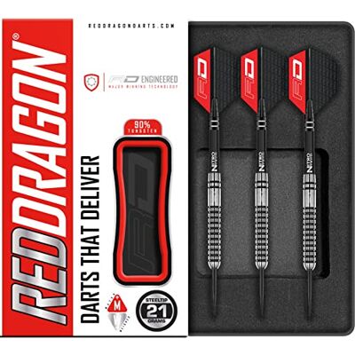 RED DRAGON Gian Van Veen Premium Tungstène Darts Set avec Vols et tiges - Publicité RED DRAGON Gian Van Veen Premium Tungstène Darts Set avec Vols et tiges - Publicité