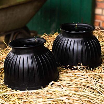 Pferdelinis Cloches pour chevaux, poneys sang chaud, sang froid, pur-sang Noir et blanc Protection des sabots pour l'équitation, saut, terrain, saule (S (noir) - Publicité Pferdelinis Cloches pour chevaux, poneys sang chaud, sang froid, pur-sang Noir et blanc Protection des sabots pour l'équitation, saut, terrain, saule (S (noir) - Publicité