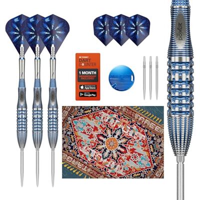 Target Darts Phil Taylor Jeu de Fléchettes Gx2 à Pointe en Acier, 22G Fléchettes 95% Tungstène, Ailettes Pro Ultra N° 6/Vapor S et Tiges Power Titanium, Pointes Swiss Nano Argentées Outil SP - Publicité Target Darts Phil Taylor Jeu de Fléchettes Gx2 à Pointe en Acier, 22G Fléchettes 95% Tungstène, Ailettes Pro Ultra N° 6/Vapor S et Tiges Power Titanium, Pointes Swiss Nano Argentées Outil SP - Publicité