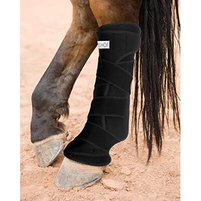 ICEHOF Guêtres rafraîchissantes cheval Matériau extérieur agréable 2 blocs réfrigérants amovibles, bandage lavables fonction protectrice, Bandage de refroidissement pour chevaux - Publicité ICEHOF Guêtres rafraîchissantes cheval Matériau extérieur agréable 2 blocs réfrigérants amovibles, bandage lavables fonction protectrice, Bandage de refroidissement pour chevaux - Publicité