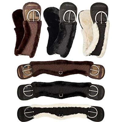 Equinate Western Sangle de selle anatomique avec peau d'agneau synthétique Marron 65 cm - Publicité Equinate Western Sangle de selle anatomique avec peau d'agneau synthétique Marron 65 cm - Publicité
