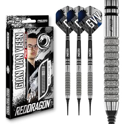 RED DRAGON Darts – Joueur Professionnel Gian Van Veen Tour Edition 90% Tungstène 18g Baril / 20g Poids Total Pointe Souple Jeu de fléchettes avec ailettes et tiges de fléchettes - Publicité RED DRAGON Darts – Joueur Professionnel Gian Van Veen Tour Edition 90% Tungstène 18g Baril / 20g Poids Total Pointe Souple Jeu de fléchettes avec ailettes et tiges de fléchettes - Publicité