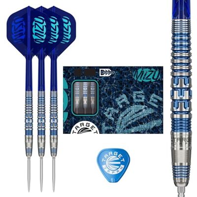 Target Darts Target Japan Mizu Série Pointe en Acier Fléchettes, 23G Barrel 01 90% Tungstène Fléchettes, K-Flex N° 2 Volants et Arbres, Swiss Nano Points et Outil SP Inclus - Publicité Target Darts Target Japan Mizu Série Pointe en Acier Fléchettes, 23G Barrel 01 90% Tungstène Fléchettes, K-Flex N° 2 Volants et Arbres, Swiss Nano Points et Outil SP Inclus - Publicité