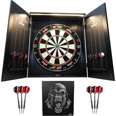 Ruthless Home Darts Centre Cible de fléchettes avec armoire, cible de fléchettes et 2 jeux de fléchettes - Publicité Ruthless Home Darts Centre Cible de fléchettes avec armoire, cible de fléchettes et 2 jeux de fléchettes - Publicité