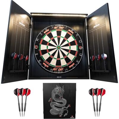 Ruthless Home Darts Centre Cible de fléchettes avec armoire, cible de fléchettes et 2 jeux de fléchettes - Publicité Ruthless Home Darts Centre Cible de fléchettes avec armoire, cible de fléchettes et 2 jeux de fléchettes - Publicité