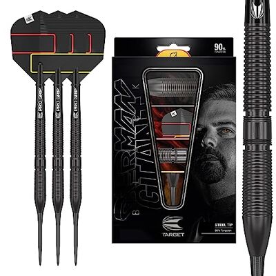 Target Darts Gabriel Clemens Noir Edition 90% Tungstène Acier Fléchettes à Pointe - Publicité Target Darts Gabriel Clemens Noir Edition 90% Tungstène Acier Fléchettes à Pointe - Publicité