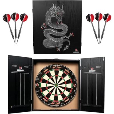 Ruthless Home Darts Centre Cible de fléchettes avec armoire, cible de fléchettes et 2 jeux de fléchettes - Publicité Ruthless Home Darts Centre Cible de fléchettes avec armoire, cible de fléchettes et 2 jeux de fléchettes - Publicité