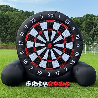 V-infla Cible de fléchettes géante gonflable d'extérieur avec 8 ballons de football, souffleur de 350 W et cadre de support pour jeu de fléchettes (3 m de haut, noir) - Publicité V-infla Cible de fléchettes géante gonflable d'extérieur avec 8 ballons de football, souffleur de 350 W et cadre de support pour jeu de fléchettes (3 m de haut, noir) - Publicité