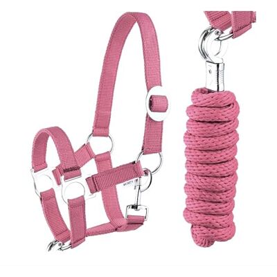 JA Horse JA4002 Kit de longe avec crochet de panique réglable Licol de cheval, cheval en bois, corde de fixation (crochet de panique, rose, poney) - Publicité JA Horse JA4002 Kit de longe avec crochet de panique réglable Licol de cheval, cheval en bois, corde de fixation (crochet de panique, rose, poney) - Publicité