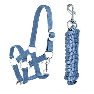 JA Horse Set de Longe avec Mousqueton Réglable Licol pour Cheval Licol en Bois (Mousqueton Bleu, Poney) - Publicité JA Horse Set de Longe avec Mousqueton Réglable Licol pour Cheval Licol en Bois (Mousqueton Bleu, Poney) - Publicité