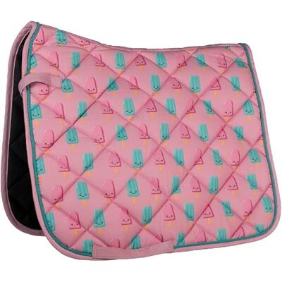 HKM Naples Tapis Rose Foncé/Aqua Dressage - Publicité HKM Naples Tapis Rose Foncé/Aqua Dressage - Publicité