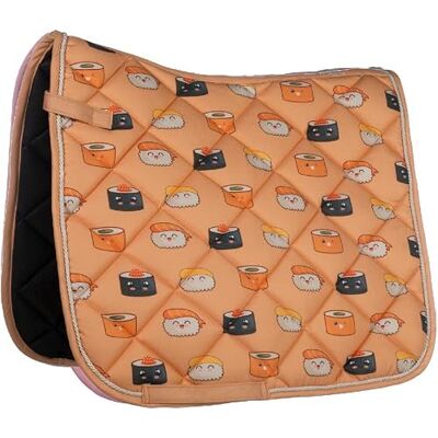 HKM Naples Tapis Orange Pastel/Gris Dressage - Publicité HKM Naples Tapis Orange Pastel/Gris Dressage - Publicité
