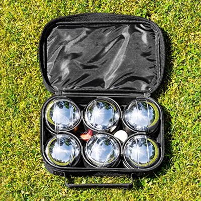 FORZA 6 Boules de Pétanque – Jeu de 6 Boules Chromées, Cochonnet, Mètre Ruban & Sac de Transport - Publicité FORZA 6 Boules de Pétanque – Jeu de 6 Boules Chromées, Cochonnet, Mètre Ruban & Sac de Transport - Publicité