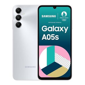 Samsung Galaxy A05s, Smartphone Android 4G, stockage 64 Go, Ram 4Go, batterie 5000 mAh, Smartphone déverrouillé, Argent, Version FR - Publicité