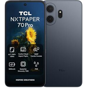 TCL Smartphone Android NXTPAPER 70 Pro 5G, doté de l'écran NXTPAPER 4.0 de 6,9" FHD+ 120 Hz, Appareil Photo Principal 50 MP OIS, 512 Go + 8 Go, IA, Dimensity 7300, Bleu Astral. Publicité TCL Smartphone Android NXTPAPER 70 Pro 5G, doté de l'écran NXTPAPER 4.0 de 6,9" FHD+ 120 Hz, Appareil Photo Principal 50 MP OIS, 512 Go + 8 Go, IA, Dimensity 7300, Bleu Astral. Publicité