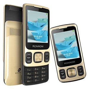 Konrow Slider Télephone Coulissant GPRS (2,4 pouces, Double Sim, téléphone portable à touches) Or - Publicité