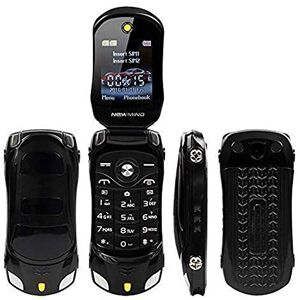 Newmid F15 Mini Flip Design de Voiture de Sport GSM déverrouillé téléphone Portable Prend en Charge Deux Cartes SIM (Noir) - Publicité