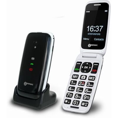 Geemarc CL8700-4G Téléphone Portable à clapet amplifié avec Grandes Touches, Fonction SOS et Boutons mémoire One-Touch Compatible Bluetooth et Aide auditive Débloqué Version Britannique - Publicité Geemarc CL8700-4G Téléphone Portable à clapet amplifié avec Grandes Touches, Fonction SOS et Boutons mémoire One-Touch Compatible Bluetooth et Aide auditive Débloqué Version Britannique - Publicité