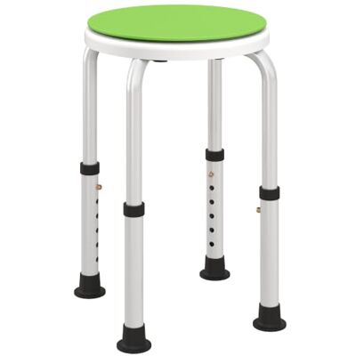 HOMCOM Tabouret de Douche Hauteur Réglable 35,5-48,5 cm Blanc et Vert Siège de Bain, Pivotant à 360°, en Aluminium, Pieds Antidérapants en Caoutchouc TPR, Max 135 kg - Publicité HOMCOM Tabouret de Douche Hauteur Réglable 35,5-48,5 cm Blanc et Vert Siège de Bain, Pivotant à 360°, en Aluminium, Pieds Antidérapants en Caoutchouc TPR, Max 135 kg - Publicité