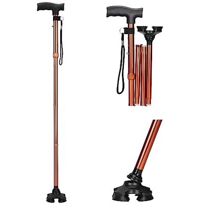 supregear Canne Pliante, Canne Pliante Réglable à 5 Niveaux avec Poignée en T et Dragonne Anti-Perte Antidérapante Autoportante Support en Caoutchouc à 4 Pieds pour Âgé Désactivé Homme Femme - Publicité supregear Canne Pliante, Canne Pliante Réglable à 5 Niveaux avec Poignée en T et Dragonne Anti-Perte Antidérapante Autoportante Support en Caoutchouc à 4 Pieds pour Âgé Désactivé Homme Femme - Publicité