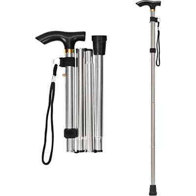 supregear Canne Pliante, Hauteur Réglable à 5 Niveaux Canne de Marche Légère Portable Bâtons de Voyage avec Dragonne et Poignée en T pour Personnes Âgées Handicapées Hommes Femmes - Publicité supregear Canne Pliante, Hauteur Réglable à 5 Niveaux Canne de Marche Légère Portable Bâtons de Voyage avec Dragonne et Poignée en T pour Personnes Âgées Handicapées Hommes Femmes - Publicité