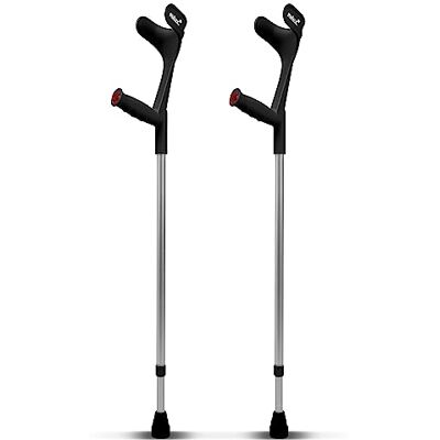 Paire de Béquilles jusqu'à 140 Kg en Noir 2X Ossenberg Classique avec poignée Ergonomique Souple Design Pulox - Publicité Paire de Béquilles jusqu'à 140 Kg en Noir 2X Ossenberg Classique avec poignée Ergonomique Souple Design Pulox - Publicité