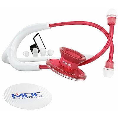 MDF Instruments MDF Acoustica, Stéthoscope à double pavillon Léger Pour médecins, infirmières, étudiants, soins à domicile Tubulure blanc, Lyre-pavillon rouge MDF747XPR29 - Publicité MDF Instruments MDF Acoustica, Stéthoscope à double pavillon Léger Pour médecins, infirmières, étudiants, soins à domicile Tubulure blanc, Lyre-pavillon rouge MDF747XPR29 - Publicité