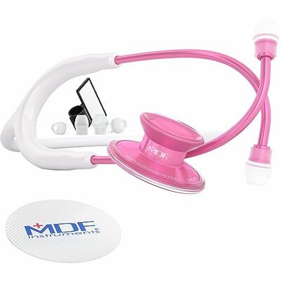 MDF Instruments MDF Acoustica, Stéthoscope à double pavillon Léger Pour médecins, infirmières, étudiants, soins à domicile Tubulure blanc, Lyre-pavillon Pinkore MDF747XPPO29 - Publicité MDF Instruments MDF Acoustica, Stéthoscope à double pavillon Léger Pour médecins, infirmières, étudiants, soins à domicile Tubulure blanc, Lyre-pavillon Pinkore MDF747XPPO29 - Publicité