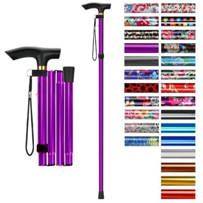 supregear Canne Pliante, Hauteur Réglable à 5 Niveaux Canne de Marche Légère Portable Bâtons de Voyage avec Dragonne et Poignée en T pour Personnes Âgées Handicapées Hommes Femmes - Publicité supregear Canne Pliante, Hauteur Réglable à 5 Niveaux Canne de Marche Légère Portable Bâtons de Voyage avec Dragonne et Poignée en T pour Personnes Âgées Handicapées Hommes Femmes - Publicité