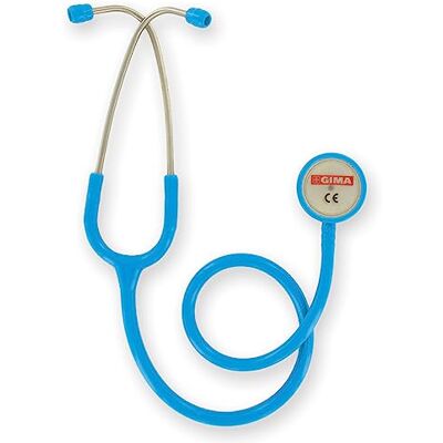 GIMA Duophone classique à double tête pour adultes, stéthoscope avec pavillon en acier inoxydable et bandeau à double ressort interne, bleu clair, 32533 - Publicité GIMA Duophone classique à double tête pour adultes, stéthoscope avec pavillon en acier inoxydable et bandeau à double ressort interne, bleu clair, 32533 - Publicité