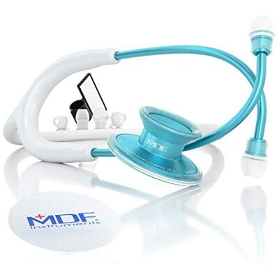 MDF Instruments MDF Acoustica, Stéthoscope à double pavillon Léger Pour médecins, infirmières, étudiants, soins à domicile Tubulure blanc, Lyre-pavillon aqua MDF747XPAQ29 - Publicité MDF Instruments MDF Acoustica, Stéthoscope à double pavillon Léger Pour médecins, infirmières, étudiants, soins à domicile Tubulure blanc, Lyre-pavillon aqua MDF747XPAQ29 - Publicité