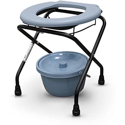 QUIRUMED Chaise de Toilette avec WC léger, Pliable, Amovible, avec WC Amovible, Chaise de Toilette Amovible, pour Personnes âgées - Publicité QUIRUMED Chaise de Toilette avec WC léger, Pliable, Amovible, avec WC Amovible, Chaise de Toilette Amovible, pour Personnes âgées - Publicité