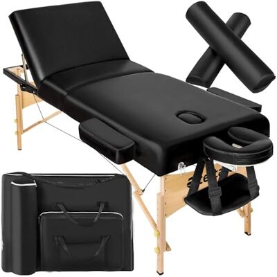 tectake ® Table de Massage Pliante Professionnelle 3 Zones Ergonomique Massage et Relaxation Bois Table Esthetique Professionnel Lit de Massage Portable, Accessoires & Housse de Transport Noir - Publicité tectake ® Table de Massage Pliante Professionnelle 3 Zones Ergonomique Massage et Relaxation Bois Table Esthetique Professionnel Lit de Massage Portable, Accessoires & Housse de Transport Noir - Publicité