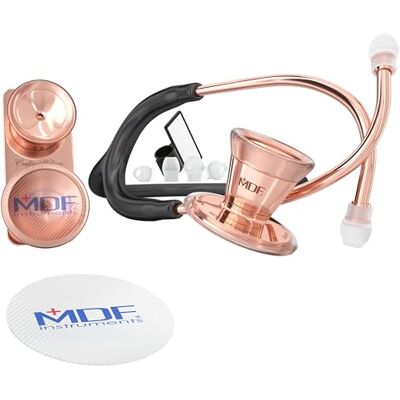 MDF Instruments MDF® ProCardial Stéthoscope Cardiologie Acier Inoxydable Pavillon Double Et Interchangeable Pour Adultes Et Enfants Noir/Rose Doré (MDF797DD-RG11) - Publicité MDF Instruments MDF® ProCardial Stéthoscope Cardiologie Acier Inoxydable Pavillon Double Et Interchangeable Pour Adultes Et Enfants Noir/Rose Doré (MDF797DD-RG11) - Publicité