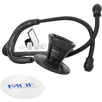 MDF Instruments MDF ProCardial Stéthoscope de Cardiologie Léger en Titane, Adulte, Pavillon Double, Garantie de 30 Ans, Tubulure Noir, Pavillon-Casque BlackOut (MDF797TBO) - Publicité MDF Instruments MDF ProCardial Stéthoscope de Cardiologie Léger en Titane, Adulte, Pavillon Double, Garantie de 30 Ans, Tubulure Noir, Pavillon-Casque BlackOut (MDF797TBO) - Publicité