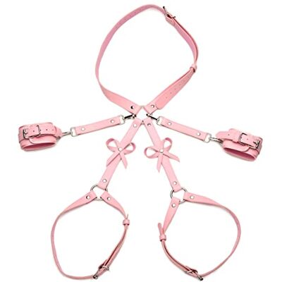 STRICT Harnais de bondage rose avec nœuds M/L – Taille réglable, cuisses et poignets - Publicité STRICT Harnais de bondage rose avec nœuds M/L – Taille réglable, cuisses et poignets - Publicité