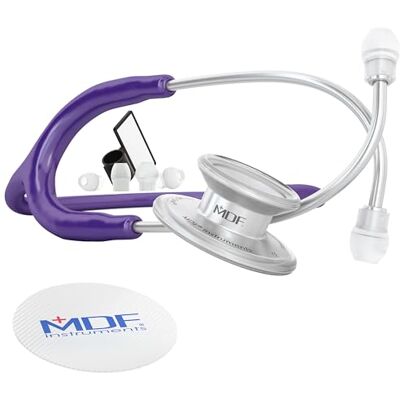 MDF Instruments , MD One Epoch Titane, Stéthosocpe léger en titane, Stéthoscope professionnel pour adultes Pavillon Double Tubulure violet, Lyre/pavillon argent (MDF777T08) - Publicité MDF Instruments , MD One Epoch Titane, Stéthosocpe léger en titane, Stéthoscope professionnel pour adultes Pavillon Double Tubulure violet, Lyre/pavillon argent (MDF777T08) - Publicité