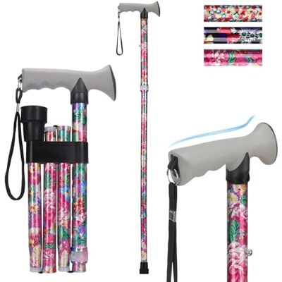 supregear Canne de Marche Pliante, Hauteur Réglable, Légère et Compacte, Pliable pour Voyage avec Poignée Souple, Aide à la Marche pour Personnes Âgées et Handicapées - Publicité supregear Canne de Marche Pliante, Hauteur Réglable, Légère et Compacte, Pliable pour Voyage avec Poignée Souple, Aide à la Marche pour Personnes Âgées et Handicapées - Publicité