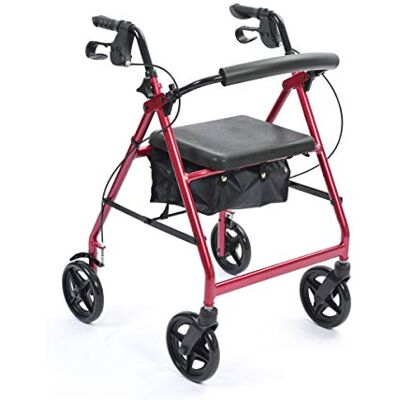 NRS Healthcare A-Series Rollator à 4 Roues - Rouge - Cadres de Marche - Publicité NRS Healthcare A-Series Rollator à 4 Roues - Rouge - Cadres de Marche - Publicité