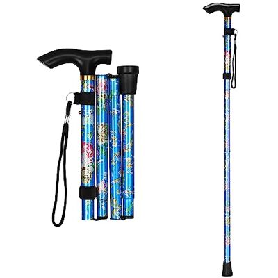supregear Canne Pliante, Hauteur Réglable à 5 Niveaux Canne de Marche Légère Portable Bâtons de Voyage avec Dragonne et Poignée en T pour Personnes Âgées Handicapées Hommes Femmes - Publicité supregear Canne Pliante, Hauteur Réglable à 5 Niveaux Canne de Marche Légère Portable Bâtons de Voyage avec Dragonne et Poignée en T pour Personnes Âgées Handicapées Hommes Femmes - Publicité