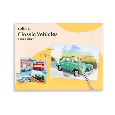 Relish Véhicules classiques Aquapaints – Activité pour la démence Peinture à l’eau réutilisable pour la démence, favorisant la créativité, la détente et une stimulation douce. Publicité Relish Véhicules classiques Aquapaints – Activité pour la démence Peinture à l’eau réutilisable pour la démence, favorisant la créativité, la détente et une stimulation douce. Publicité