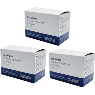 TensCare StimWipes – Lingettes TENS & EMS, Lot de 150 Lingettes sans alcool à séchage rapide pour nettoyer les électrodes TENS, EMS et d'électrothérapie - Publicité TensCare StimWipes – Lingettes TENS & EMS, Lot de 150 Lingettes sans alcool à séchage rapide pour nettoyer les électrodes TENS, EMS et d'électrothérapie - Publicité