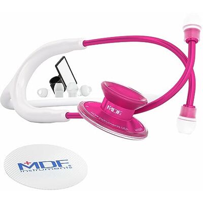 MDF Instruments MDF Acoustica, Stéthoscope à double pavillon Léger Pour médecins, infirmières, étudiants, soins à domicile Tubulure blanc, Lyre-pavillon alliage rose MDF747XPPA29 - Publicité MDF Instruments MDF Acoustica, Stéthoscope à double pavillon Léger Pour médecins, infirmières, étudiants, soins à domicile Tubulure blanc, Lyre-pavillon alliage rose MDF747XPPA29 - Publicité