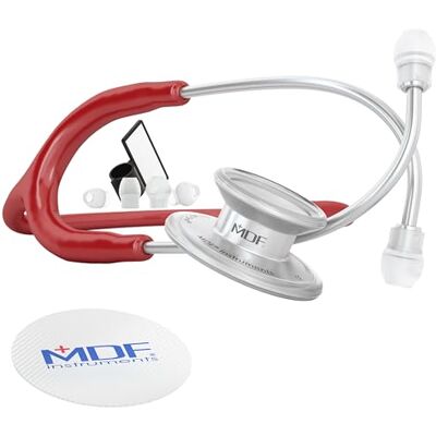 MDF Instruments , MD One Epoch Titane, Stéthosocpe léger en titane, Stéthoscope professionnel pour adultes, Tubulure bordeaux, Lyre/pavillon argent (MDF777T17) - Publicité MDF Instruments , MD One Epoch Titane, Stéthosocpe léger en titane, Stéthoscope professionnel pour adultes, Tubulure bordeaux, Lyre/pavillon argent (MDF777T17) - Publicité