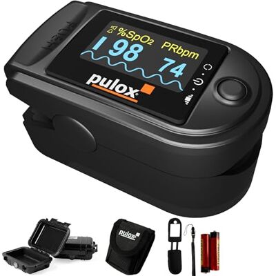 Pulox PO-200A Oxymètre de pouls avec alarme, son du pouls et set d'accessoires pour la mesure de SpO2, pouls et IP - Publicité Pulox PO-200A Oxymètre de pouls avec alarme, son du pouls et set d'accessoires pour la mesure de SpO2, pouls et IP - Publicité